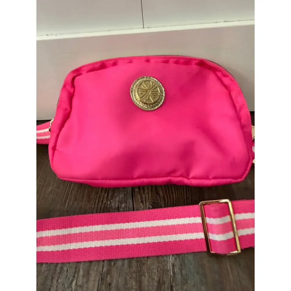 Lilly Pulitzer Jeanie Belt Bag in Mystique Pink with gold hardware GUC